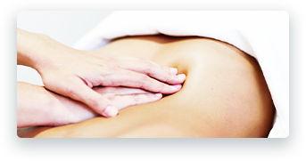 massaging a woman's hips